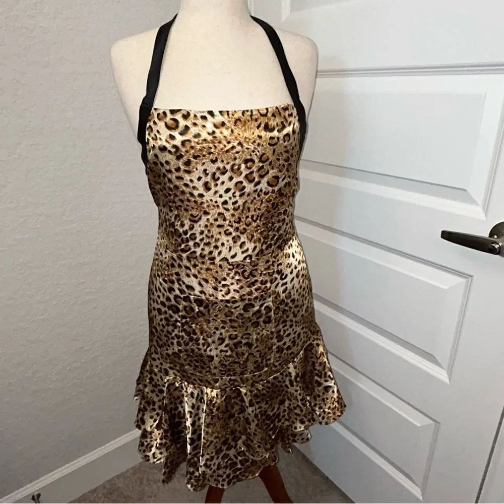 Haute in The Kitchen by Luxe to Love Animal Print Ruffle Statement Apron